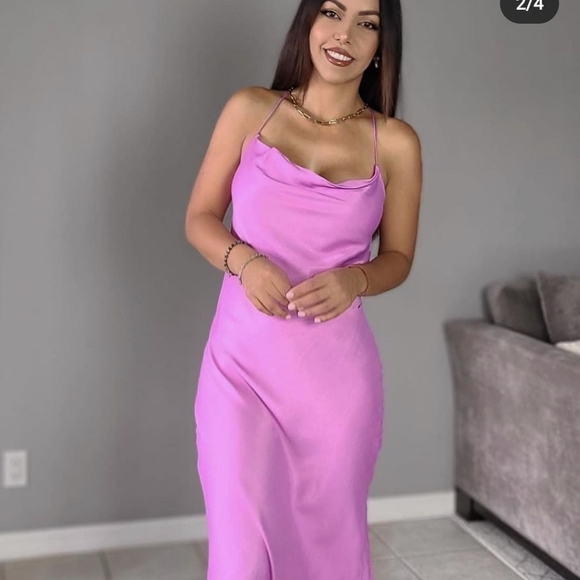 Zara Satin Effect Dress - Picture 9 of 9